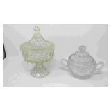 Vintage lidded compote and a vintage lidded