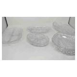 5 Vintage relish dishes, 3 are divided,