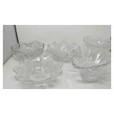 5 Vintage cut glass bowls