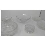 5 Vintage glass footed bowls and a vintage