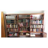 One set of bookcases, does not include any books.