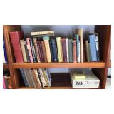 Two shelves with Christian-based books