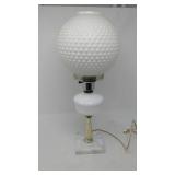 20" tall milkglass globe lamp worked when tested