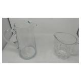 2 vintage glass pitchers