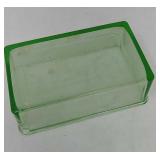 Green depression glass butter cover