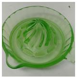 Green depression glass juicer