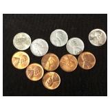 10 Higher grade Lincoln wheat cents.