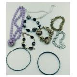9 bracelets 1 marked sterling