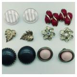 6 pairs of clip on earrings