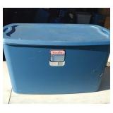 Sterilite 30-gallon tote with lid full of