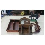 Wooden divided tray wall hanging with letter C