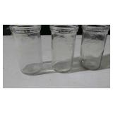 3 glass milk bottles