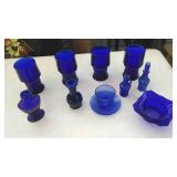 Assorted cobalt glass