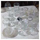 Large lot of assorted glassware. Over 39 pieces.