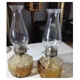 2 vintage oil lamps.