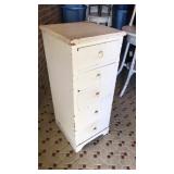 Five drawer chest is approximately 15" x 15" and