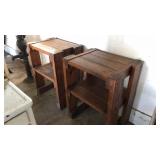 Two very heavy tables made from 2 x 6 lumber,