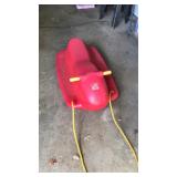 Winter is coming. Ride on toddler sled from step