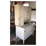 Vintage white kitchen cabinet with porcelain top,