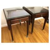 Two drop leaf end tables with drawers.