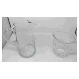 2 Vintage glass pitchers