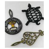 3 Wrought iron trivets