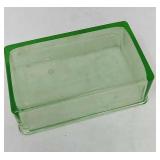 Green depression glass butter cover