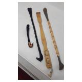 Combination back scratchers and shoe horns, 4 pcs