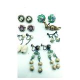 7 Pairs of clip on earrings