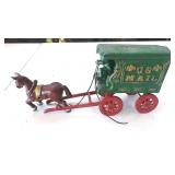 Cast iron U.S. Mail wagon and horse