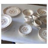 44 pieces Sebring pottery china. Some cracks. 22k