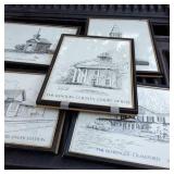 5 drawings of Northern Kentucky landmarks. All