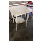 24" x 24" table, has been painted white