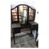 Vanity with folding mirror is 42" x 19", needs to