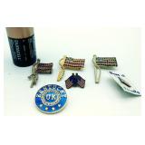 5 American flag pins & University of Kentucky pin