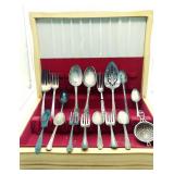 Silver and silver plated flatware w/flatware case