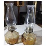 2 Vintage oil lamps.