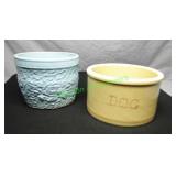 Flower Pot and Ransbottom Pottery Dog Bowl
