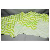 Nine Chevron Green tablecloths and runners