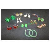 12 Pairs of Pierced Earrings - Lots of Color