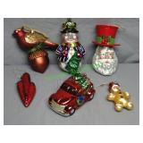 Molded Christmas Ornaments-Santa Truck Bird MORE