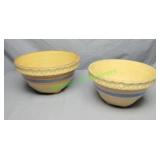 "2" Vintage Bowls 9.5" & 8.5" Blue & Pink