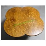 Antique Oak Side Cloverleaf Table-incredible detai