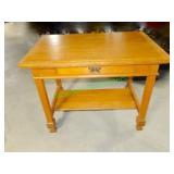 Antique Oak Hall Library Table