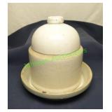 Antique Crock Chicken Domed Waterer