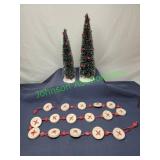Bottle Brush Trees & Button Design Garland