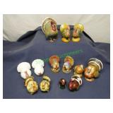 SIX Ceramic Turkey S&P & Large Turkey
