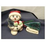 Dept 56 Billy Buttons Snowman Pulling Sled