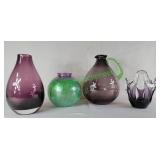 Art Glass vases & pitcher