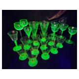 Pink & Green Uranium Depression Glasses